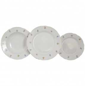 Набор тарелок 18 предметов (19, 23, 24 см)  Thun "Констанция /Мелкие цветы" / 106234