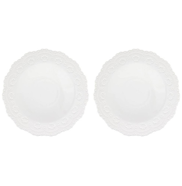 Набор тарелок 20,5 см 2 шт  Elan gallery &quot;Белый узор&quot; / 330790