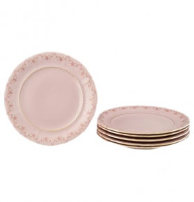 Набор тарелок 25 см 6 шт  Leander "Соната /Розовый цветок" розовая / 097159