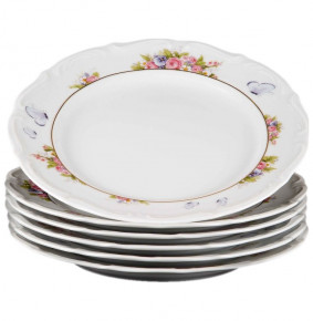 Набор тарелок 25 см 6 шт  Cmielow "Мария-Тереза /Цветы и бабочки" / 061472
