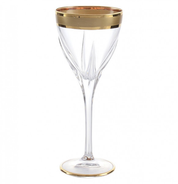 Бокал для белого вина 210 мл 1 шт  RCR Cristalleria Italiana SpA &quot;Фьюжн /Матовая полоса /золото&quot; / 228107