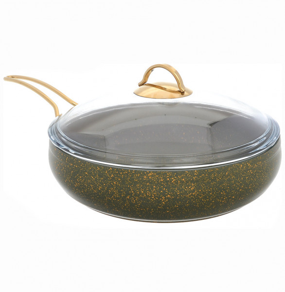 Сковорода 28 см с крышкой антипригарное покрытие оливковая &quot;Leydi /Repast&quot; / 236557