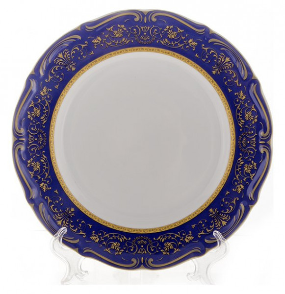 Набор тарелок 24 см 6 шт  Bavarian Porcelain &quot;Мария-Тереза / Синяя /Элегантность&quot; / 104885