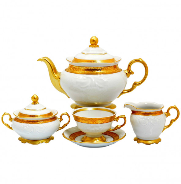 Чайный сервиз на 6 персон 17 предметов  Sterne porcelan &quot;Фредерика /Матовая лента&quot; / 128852