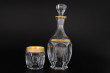 Набор для виски 7 предметов (графин 610 мл + 6 стаканов по 250 мл)   Crystalite Bohemia &quot;Сафари /Версаче золото&quot; / 017163