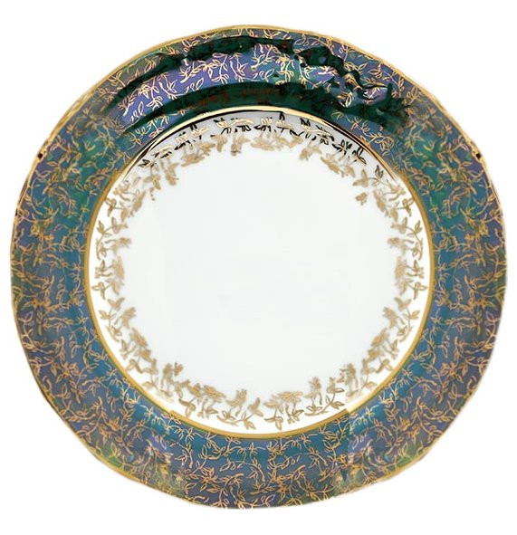 Набор тарелок 24 см 6 шт  Roman Lidicky &quot;Фредерика /Золотые листики на зелёном&quot; / 167793