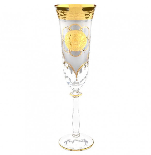 Бокалы для шампанского 190 мл 6 шт  Bohemia &quot;Анжела /Лев /Антик золото&quot; R-G / 057039