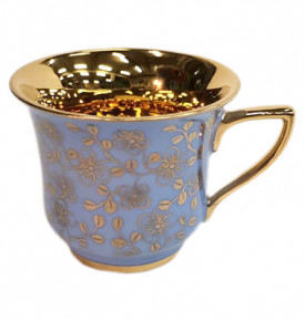 Кофейная чашка 50 мл 1 шт  Leander "Виндзор /Золотые цветы /голубая" 1 / 236395