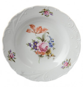 Набор тарелок 23 см 6 шт глубокие  Bohemia Porcelan Moritz Zdekauer 1810 s.r.o. "Лиана /Полевой цветок" / 051042