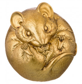 Копилка 9,5 х 9,5 х 10 см  LEFARD "Мышка" золотая / 186706