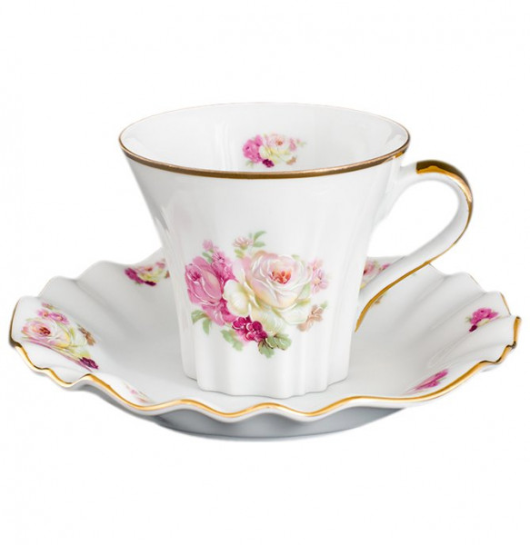 Набор кофейных пар 6 шт  Royal Czech Porcelain &quot;Каролина /Английская роза&quot; / 203703