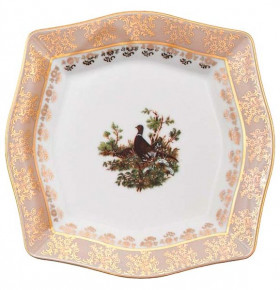 Набор тарелок 21,5 см 6 шт  Royal Czech Porcelain "Львов /Охота бежевая" / 203487
