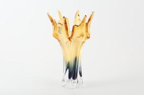 Ваза для цветов 32 см  Egermann "Лед и пламя /Прозрачно-синий /Амбер"  / 098973