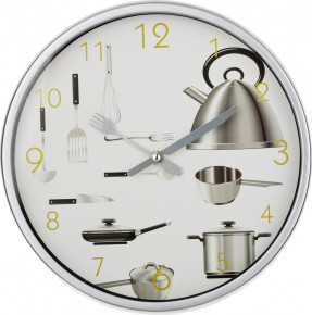 Часы настенные 30 х 30 х 4 см кварцевые круглые  LEFARD "CHEF KITCHEN" / 187929