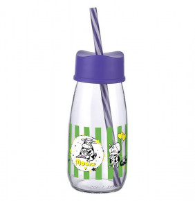 Бутылка для молока 250 мл с трубочкой  TITIZ "Pam" / рисунок/ассорти / 293888