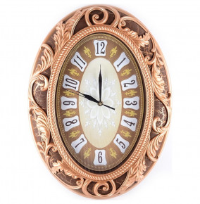 Часы настенные 45 х 34 х 5 см овальные коричневые "Royal Classics /С золотым узором" / 150554