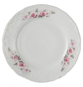 Набор тарелок 21 см 6 шт  Bohemia Porcelan Moritz Zdekauer 1810 s.r.o. "Лиана /Серая роза /отводка золото" / 050983