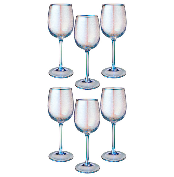 Бокалы для белого вина 420 мл 6 шт  LEFARD &quot;Dandelion /Бирюза&quot; / 329087