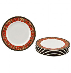 Набор тарелок 17 см 6 шт  Leander "Сабина /Цветочный узор на красном" / 159055