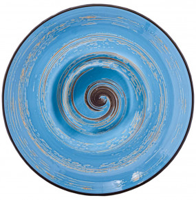 Тарелка 20 см глубокая голубая  Wilmax "Spiral" / 261657