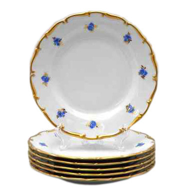 Набор тарелок 25 см 6 шт  Bohemia Porcelan Moritz Zdekauer 1810 s.r.o. &quot;Анжелика /Незабудка&quot; / 027581