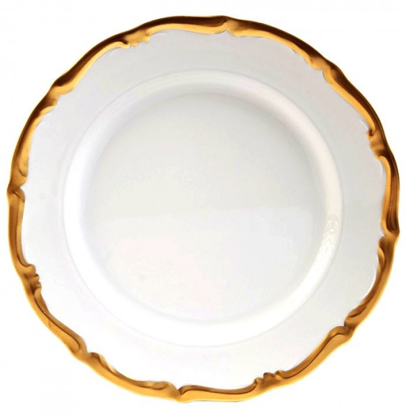 Тарелка 25 см 1 шт  Porcelaine Czech Gold Hands &quot;Мария-Тереза /Широкая золотая отводка&quot; / 172117