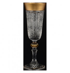 Бокалы для шампанского 150 мл 6 шт  Sonne Crystal "Хрусталь с золотом" / 094918