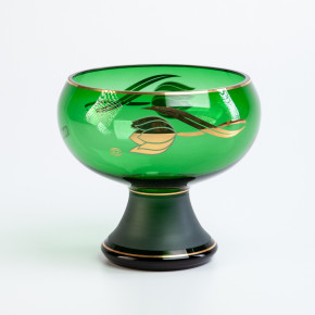 Ваза для конфет 16 см н/н зелёная  Nd Art "Золотой тюльпан" / 197272