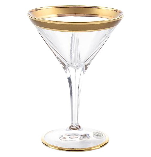 Бокалы для мартини 6 шт  RCR Cristalleria Italiana SpA &quot;Фьюжн /Матовая полоса /золото&quot; / 146750
