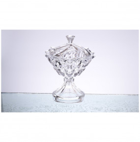 Фруктовница 25 см н/н с крышкой  Aurum Crystal "Самба /Без декора"  / 137065