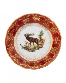 Тарелка 19 см 1 шт  Royal Czech Porcelain "Аляска /Охота красная" / 204855