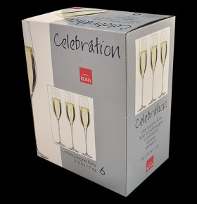 Бокалы для шампанского 210 мл 6 шт  Rona "Celebration /Золотая капелька на дне" / 096490