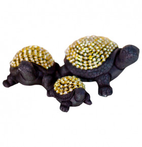 Набор статуэток 3 шт (12 x 7/ 10 x 5/ 6 x 3 см) черный  O.M.S. Collection "Черепахи" / 294493