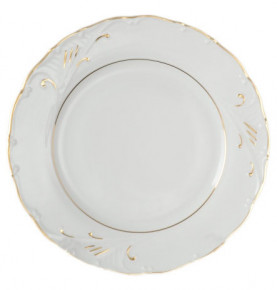 Набор тарелок 21 см 6 шт  Bohemia Porcelan Moritz Zdekauer 1810 s.r.o. "Лиана /Золотые штрихи" / 050973