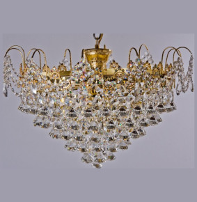 Люстра 9 рожковая золото /орнамент  Titania Lux "Титания Люкс" h-45, диаметр-60 см, вес 9 кг / 009630