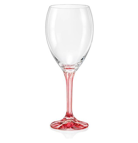 Бокалы для белого вина 350 мл 6 шт  Crystalex CZ s.r.o. &quot;Магнолия /Розовая ножка&quot; / 323724