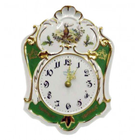 Часы настенные с ходиками 25 см  Leander "Якубов /Охота зелёная" / 158806