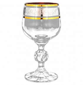 Бокалы для белого вина 150 мл 6 шт  Crystalite Bohemia "Клаудия /Цветочный узор на платине" / 005680