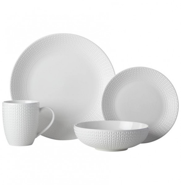 Набор посуды на 4 персоны 16 предметов белый  Casa Domani &quot;Corallo&quot; (подарочная упаковка) / 299191