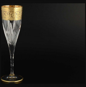 Бокалы для шампанского 6 шт  RCR Cristalleria Italiana SpA "Timon /Fluenta матовое золото" / 108303