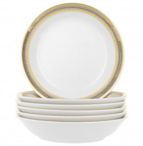 Тарелка для супа 19 см 1 шт глубокая  Thun "Опал /Платина с золотом" / 245756