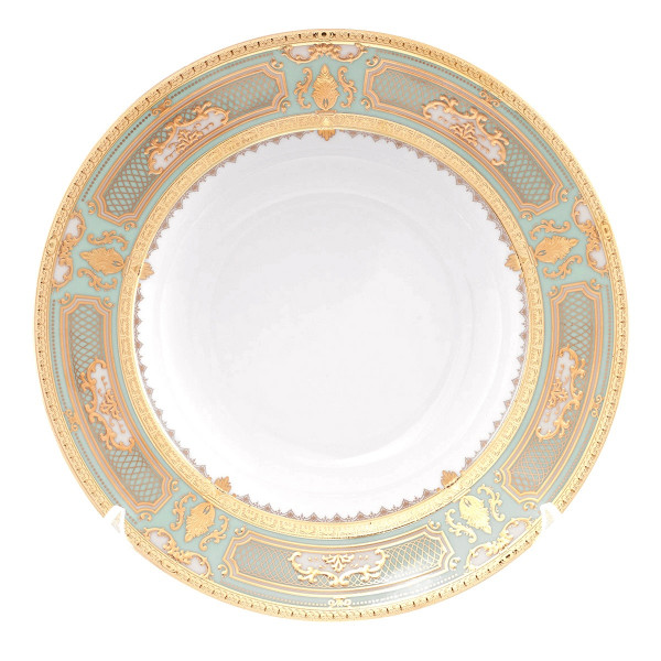 Набор тарелок 22 см 6 шт глубокие  Falkenporzellan &quot;Донна /Бирюза в золотой роскоши&quot; / 159972
