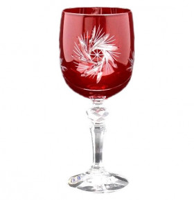 Бокалы для красного вина 220 мл 6 шт красные  Crystalite Bohemia "Мирель /Резные цветные" / 108540