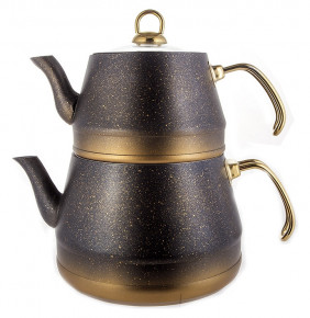 Набор чайников 2 предмета (заварочный 800 мл, чайник 1,8 л)  O.M.S. Collection "Granite Tea Pot /Gold" / 259173