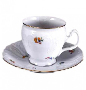Набор чайных пар 240 мл 6 шт высокие н/н  Thun "Бернадотт /Мелкие цветы" / 046372